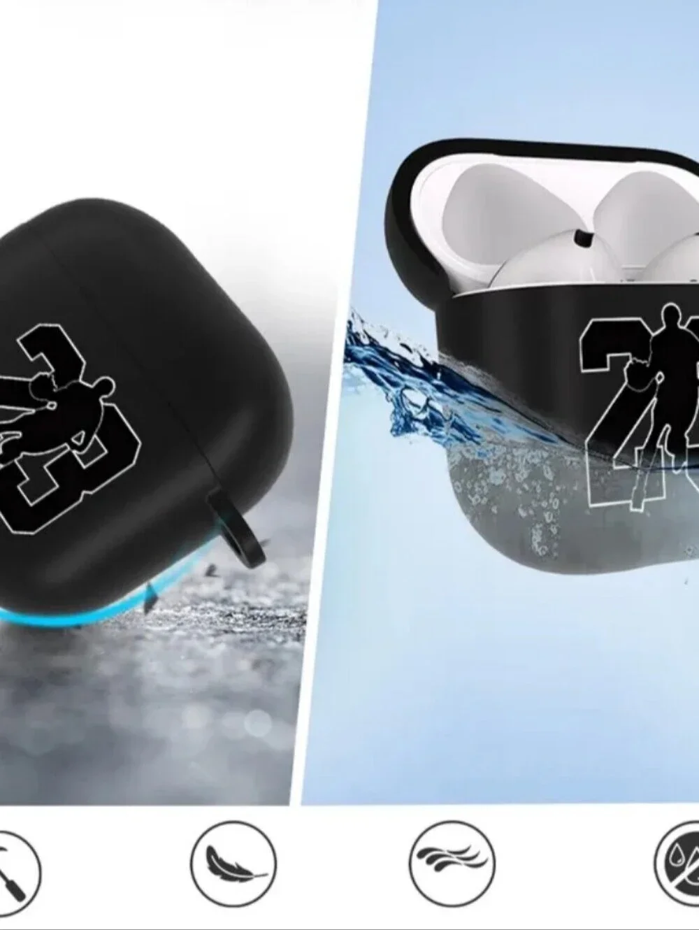 AIRPODS 3 Michael Jordan #23 Black Wireless Earbuds Charging Case